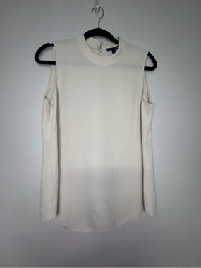 Eileen Fisher Cream Sleeveless Mock Neck Top